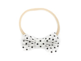 Polka Dot Linen Bow - By Bella Boutique